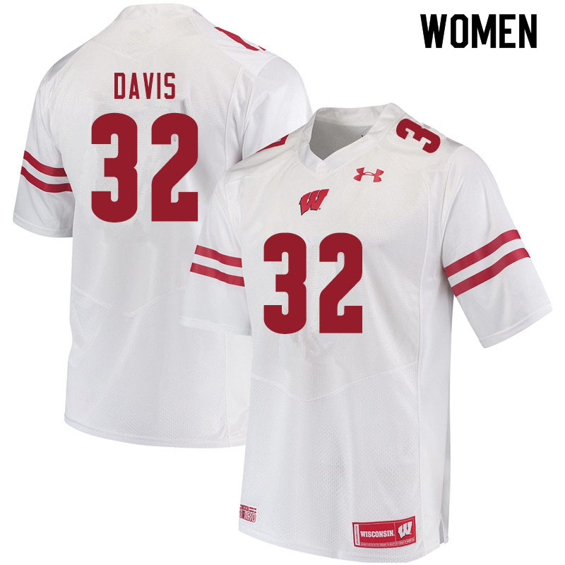 Wisconsin Badgers Women's #32 Julius Davis NCAA Under Armour Authentic White College Stitched Football Jersey NM40D57XX